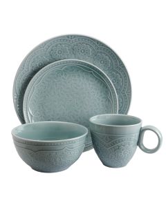 Gibson Elite Alemany 16-Piece Dinnerware Set, Aqua